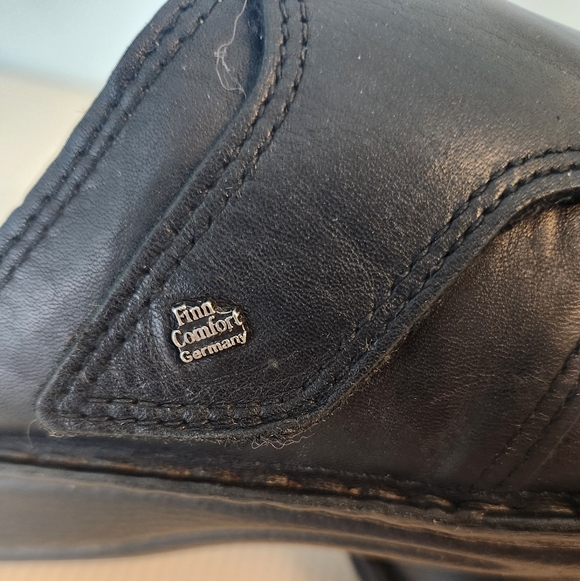 Finn Comfort Company German Made Black Leather Clogs Mens 8/Womens 10.5 - Picture 5 of 8